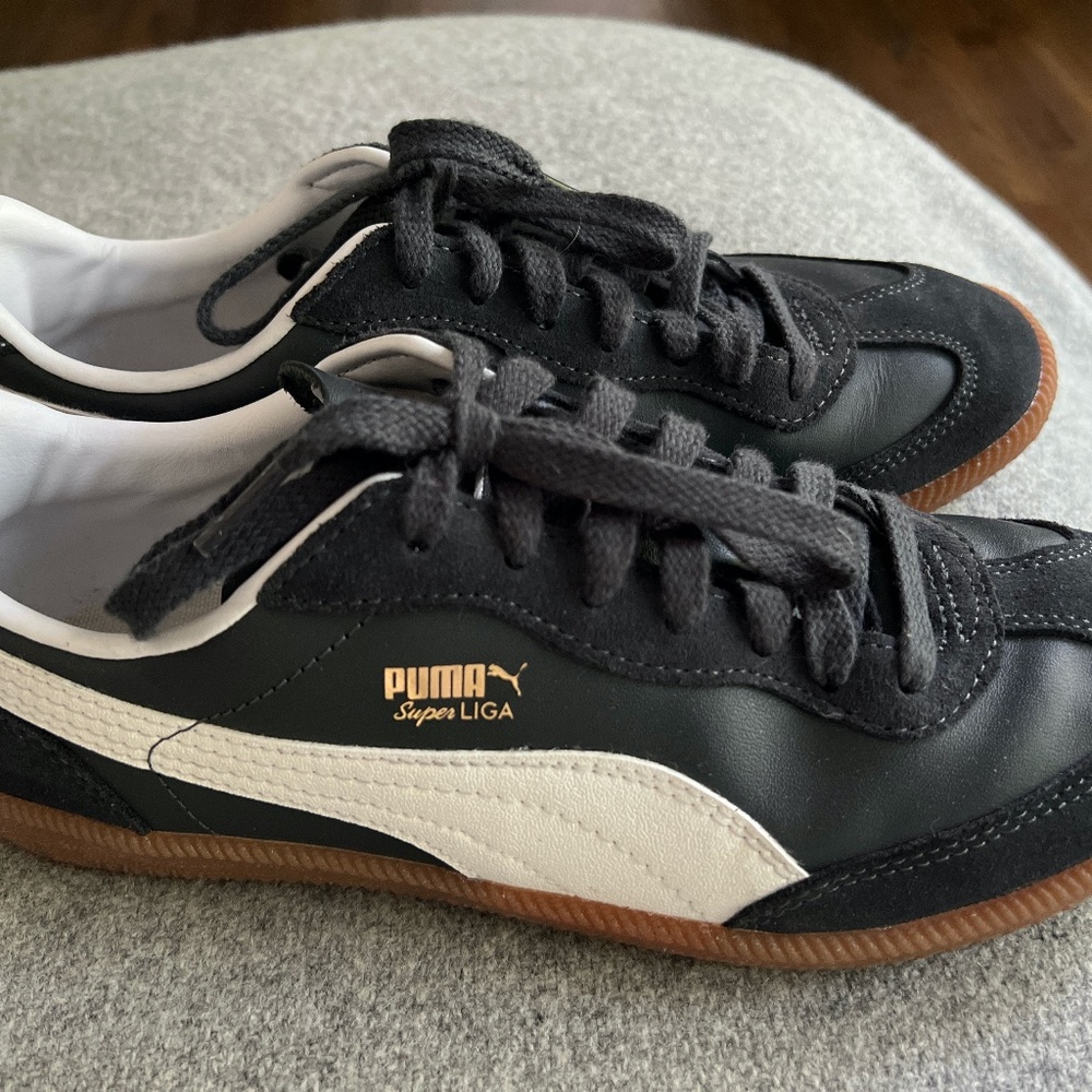 PUMA Men's Super Liga OG Retro sneakers trainers, Black, Size 8